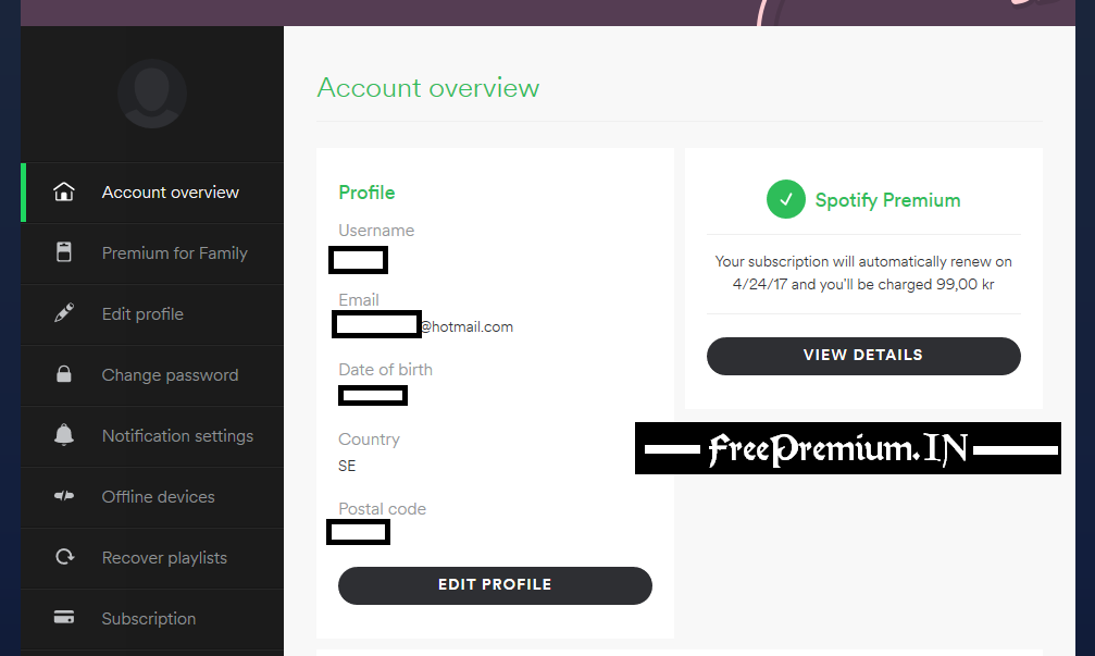 free spotify premium account list